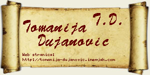 Tomanija Dujanović vizit kartica